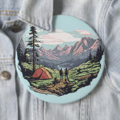 Buitenuniek, retro/ grafisch ronde button 6,0 cm (In situ)