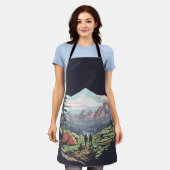 Buitenuniek, retro/ grafisch schort (Gedragen)