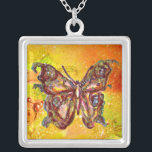 BUITENVERPAKKING IN SPARKELS, geel rood Zilver Vergulden Ketting<br><div class="desc">Elegante en kleurrijke vlinder. Schilderen met gouden en zilverfolie.</div>
