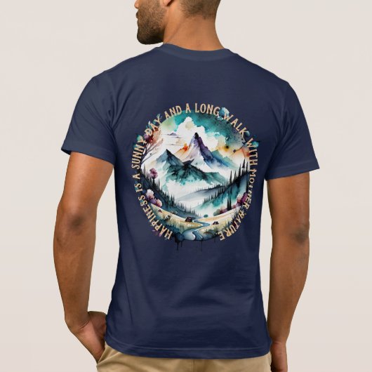 Buitenwandeling, Moeder Natuur, Berg, Rivier T-shirt (Achterkant)