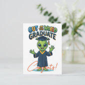 Buitenwereldse diploma kaart - gefeliciteerd cadea (Staand voorkant)