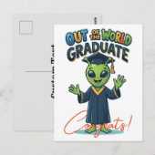 Buitenwereldse diploma kaart - gefeliciteerd cadea (Voorkant / Achterkant)