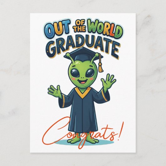 Buitenwereldse diploma kaart - gefeliciteerd cadea (Voorkant)