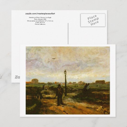 Buitenwijken van Parijs (F264)Van Gogh Fine Art Briefkaart (Voorkant / Achterkant)