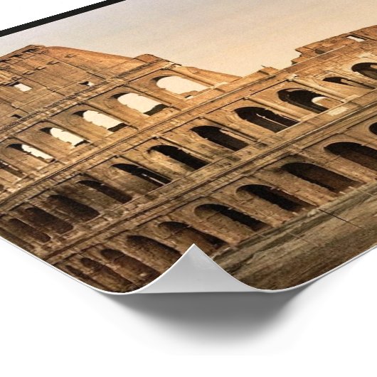 Buitenzijde van het Coliseum, Rome, Italië klassie Poster (Hoek)
