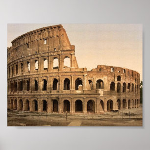 Buitenzijde van het Coliseum, Rome, Italië klassie Poster