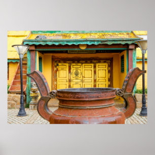 Buitenzijde van het klooster poster