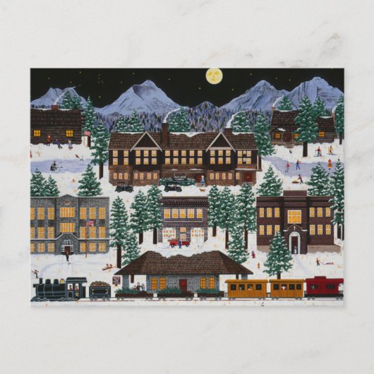 Buizen bij nacht briefkaart (Voorkant)