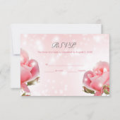 Buizen en roze rozen RSVP kaartje (Voorkant)