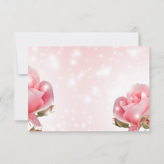 Buizen en roze rozen RSVP kaartje (Achterkant)