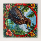 Buizerd Geperst te midden van een levendig tropisc Legpuzzel (Horizontaal)