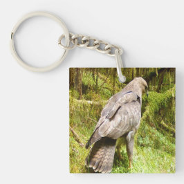 Buizerd Roofvogel Op Grond Wilde Natuur Sleutelhanger