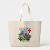 Buje Croatia Grote Tote Bag (Achterkant)