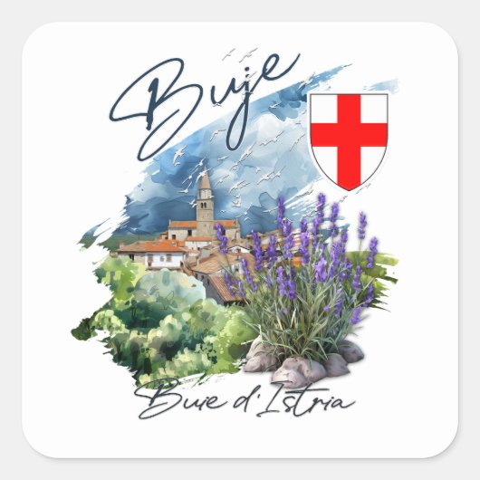 Buje Croatia Vierkante Sticker (Voorkant)