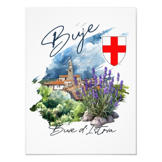 Buje Kroatië Foto Afdruk (Voorkant)