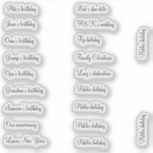 BuJo aangepaste event stickers - klein - transpara (Voorkant)