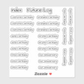 BuJo aangepaste event stickers - Med - transparant (Vel)