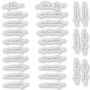 BuJo aangepaste event stickers - Med - transparant