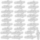 BuJo dag stickers - 4 weken - transparant. (Voorkant)