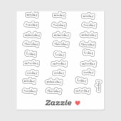 BuJo dag stickers klein - 4 weken - transparant (Vel)