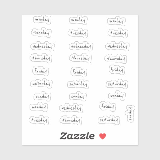BuJo dag stickers klein - 4 weken - transparant (Vel)