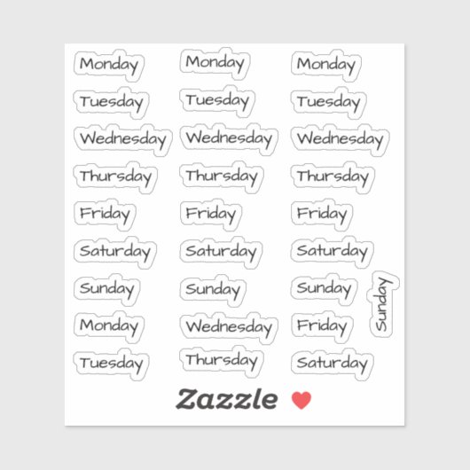 BuJo dag stickers klein - 4 weken - transparant (Vel)