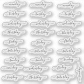 BuJo dag stickers klein - 4 weken - transparant (Voorkant)