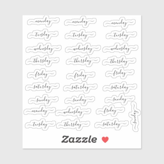 BuJo dag stickers klein - 4 weken - transparant (Vel)