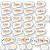 Bujo planner dagen & maanden oranje stickers (Voorkant)