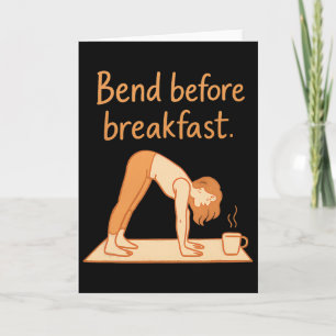 Buk Voor Het Ontbijt Ochtend Yoga Koffie Design Kaart