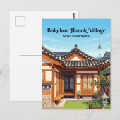 Bukchon Hanok-dorp Zuid-Korea Briefkaart (Voorkant / Achterkant)