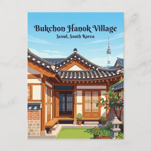 Bukchon Hanok-dorp Zuid-Korea Briefkaart (Voorkant)