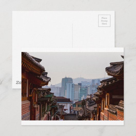 Bukchon Hanok Village Contrast Briefkaart (Voorkant / Achterkant)