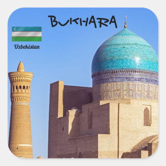 Bukhara, Oezbekistan - Kalyaanse moskee Vierkante Sticker (Voorkant)