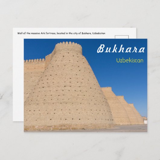 Bukhara, Oezbekistan -  Muur van de Ark-vesting Briefkaart (Voorkant / Achterkant)