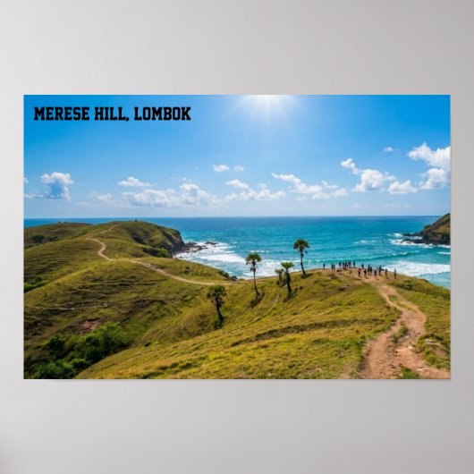 Bukit Merese Lombok Kust Zonsondergang Landschapsk Poster (Voorkant)