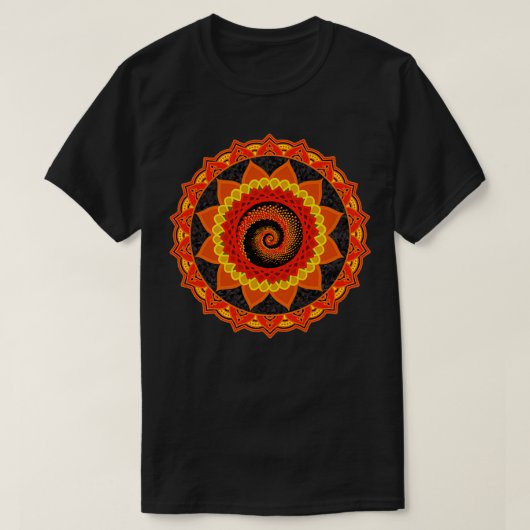 Bukonia Sacred Geometry Oranje Sunflower Radial T-shirt (Design voorkant)