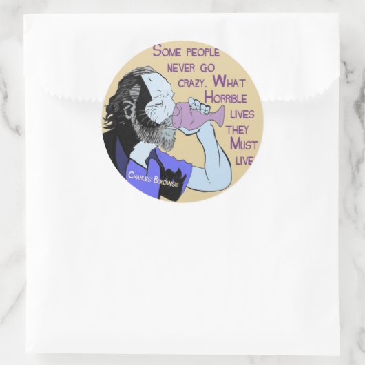 Bukowski-Sticker Ronde Sticker (Tas)