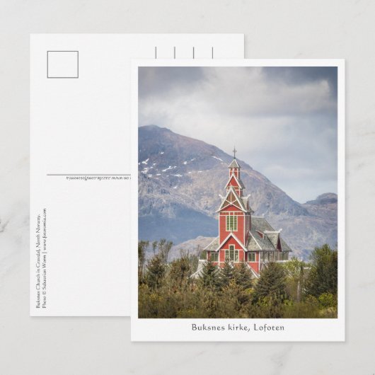 Buksnes Kerk Lofoten Noorwegen Briefkaart (Voorkant / Achterkant)