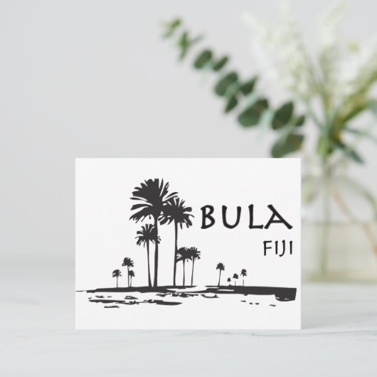 Bula Fiji Palm Tree Grafisch Briefkaart (Staand voorkant)