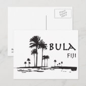 Bula Fiji Palm Tree Grafisch Briefkaart (Voorkant / Achterkant)