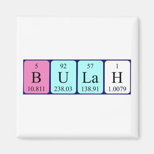 Bulah periodieke table name magnet (Voorkant)
