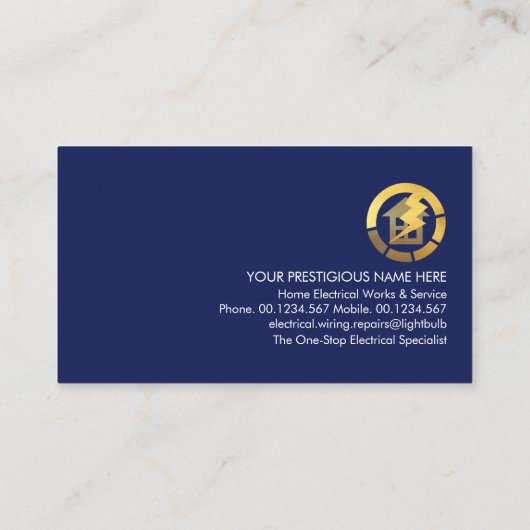 Bulb Bubble Speech Elektricien Visitekaartje (Achterkant)