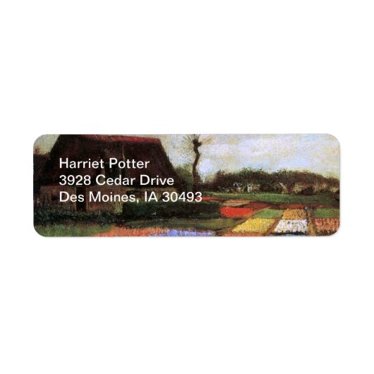 Bulb Fields Holland Van Gogh Fine Art Etiket (Voorkant)