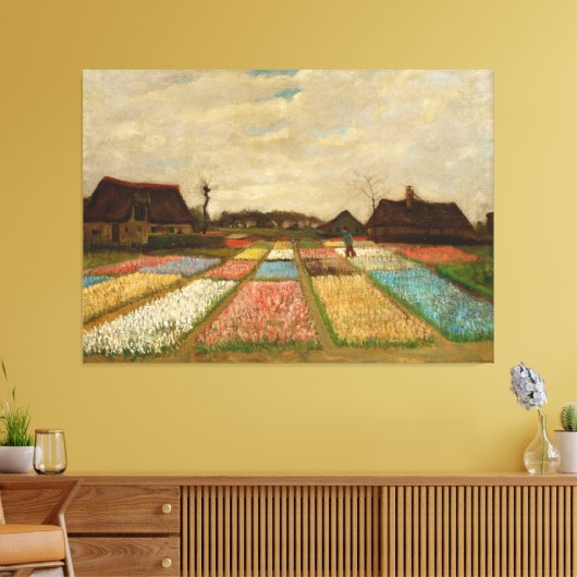Bulb Fields van Vincent van Gogh (1883) Canvas Afdruk (Insitu (Woonkamer))