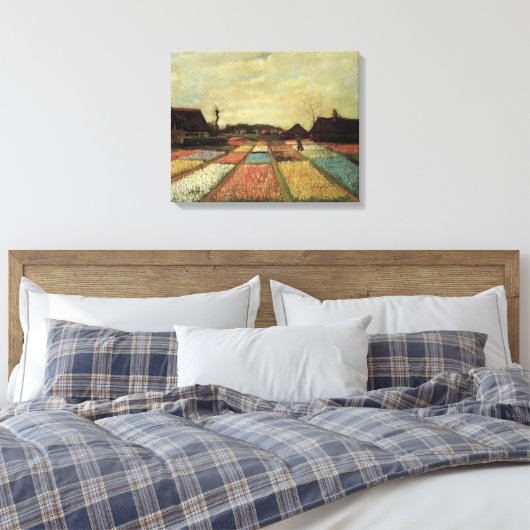 Bulb Fields van Vincent van Gogh Canvas Afdruk (Insitu (Slaapkamer))