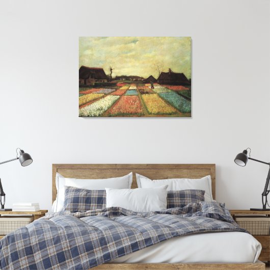Bulb Fields van Vincent van Gogh Canvas Afdruk (Insitu (Slaapkamer))
