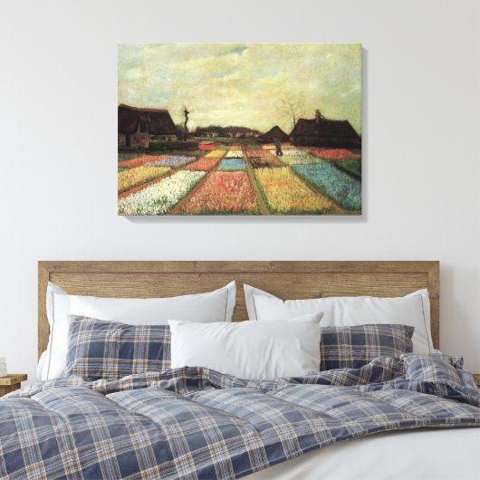 Bulb Fields van Vincent van Gogh Canvas Afdruk (Insitu (Slaapkamer))