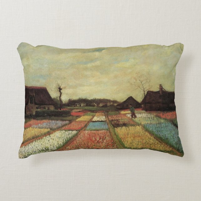 Bulb Fields van Vincent van Gogh Decoratief Kussen (Voorkant)