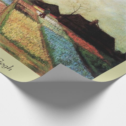Bulb Fields van Vincent van Gogh.  floraal Cadeaupapier (Hoek)
